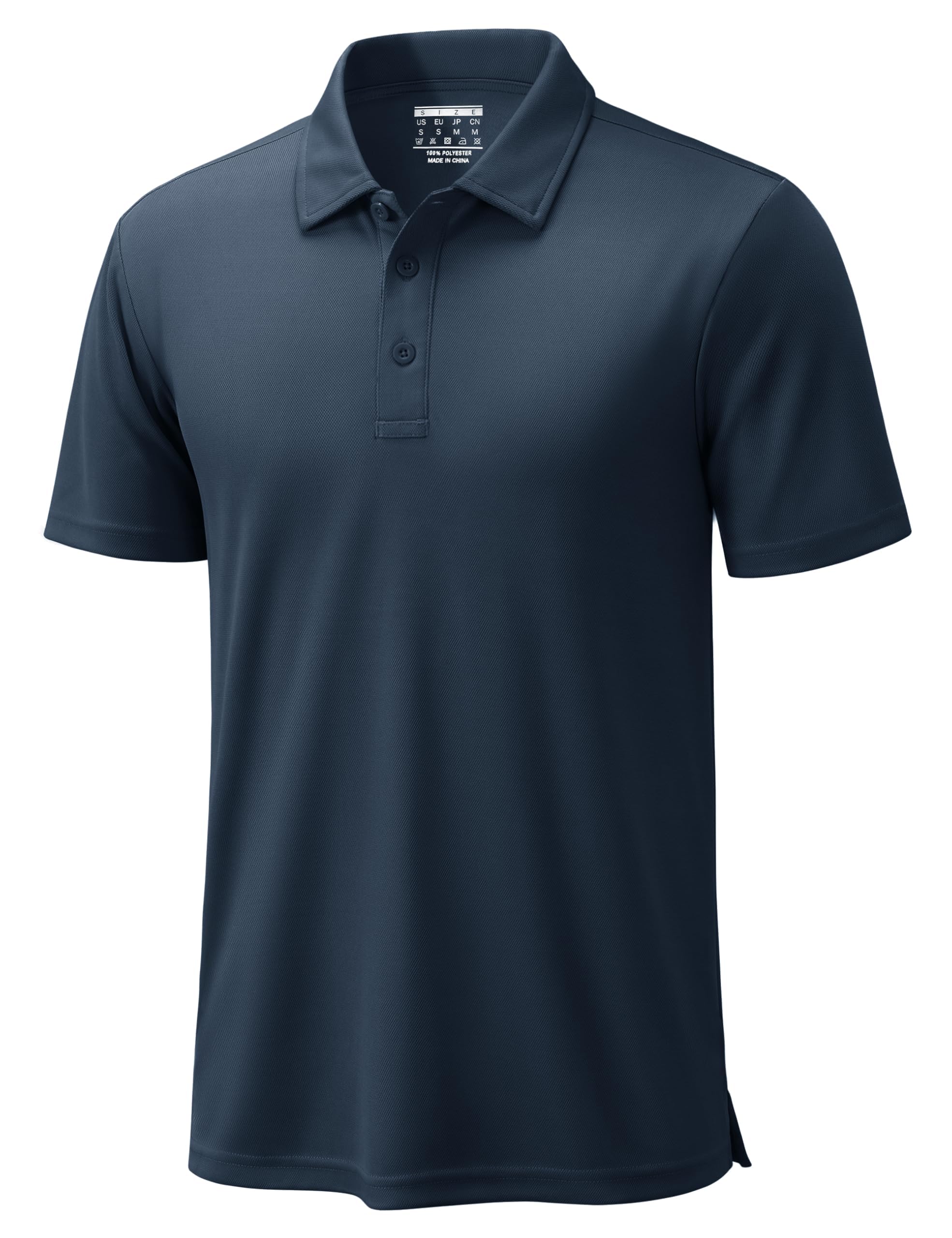 TACVASEN Poloshirt Herren Kurzarm Funktionsshirt Polohemd für Golf Atmungsaktiv Schnelltrocknendes Shirt