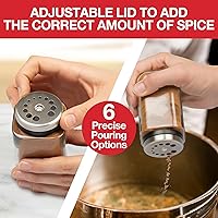 Vista 4 de Especieros regulables de vidrio- Contenedores de mezcla de condimentos con 6 tamaños- solo girar la tapa de metal, 12, Glass