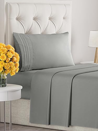 Vista 1603 de Juego de sábanas de 4 piezas tamaño king, extrasuaves, transpirables y refrescantes con esquinas profundas, sábanas de fácil ajuste y sin arrugas