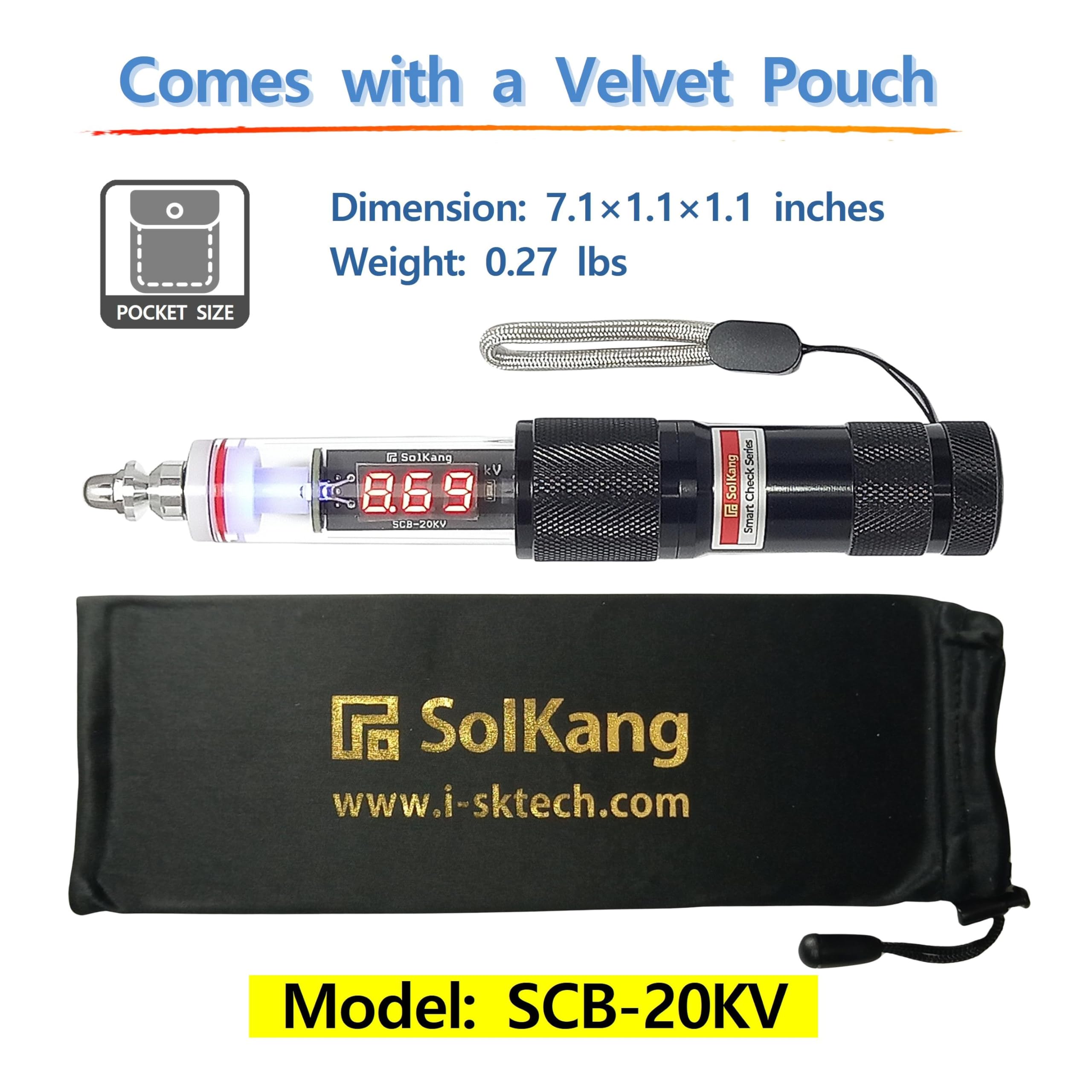 Elektrozaungsprüfer, 150-20.000 V, Made in Korea, digitales Voltmeter für Vieh & Bauernhof, wasserdicht, SmartCheck-Serie SCB-20KV
