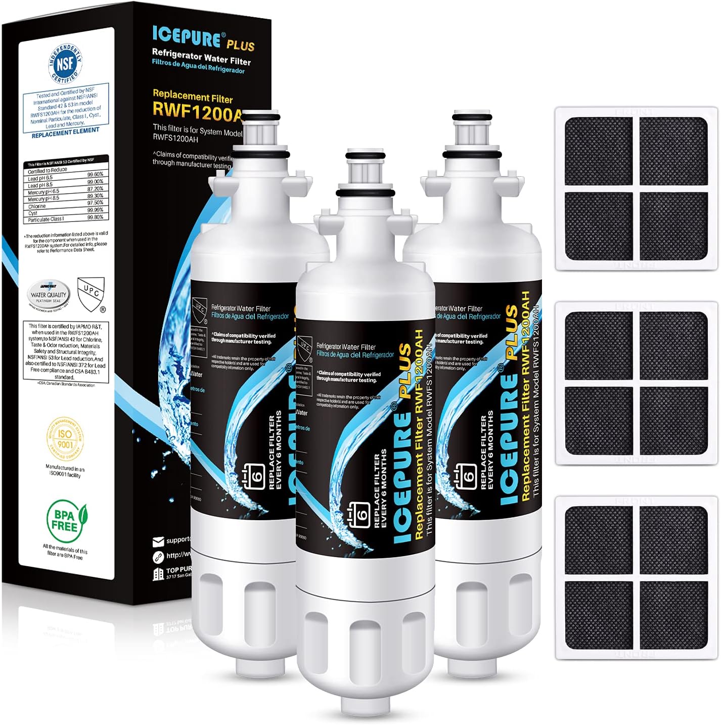 Icepure LT700P Replacement for Refrigerator Water Filter, Compatible LG