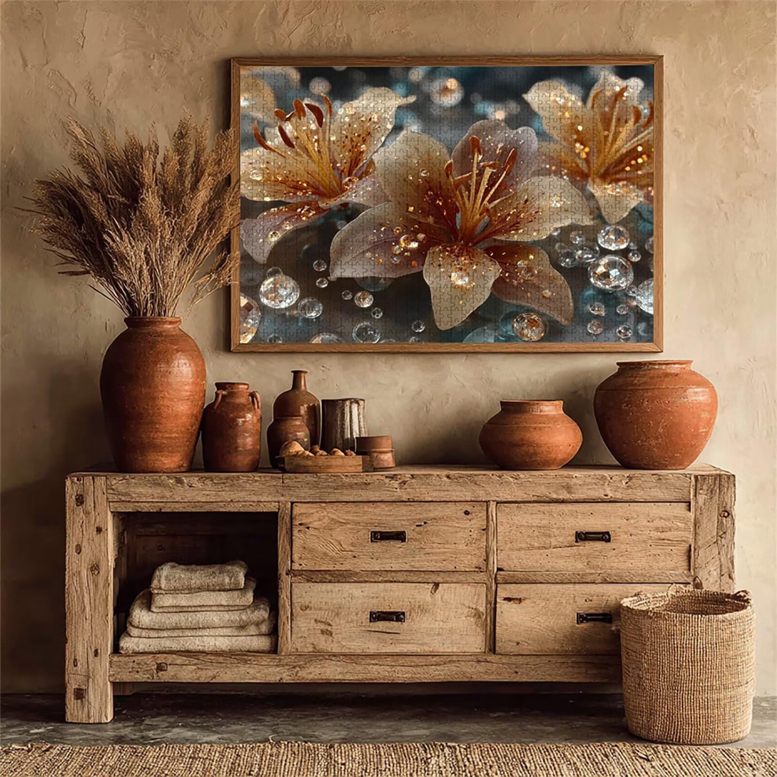 Puzzle dla dorosłych, 2000 elementów, "zrób to sam", 99 x 70 cm, drewniane puzzle dla całej rodziny, duże, sprytne zagadki, dekoracyjne puzzle i prezenty, gra zręcznościowa (kwiaty) 8-1267