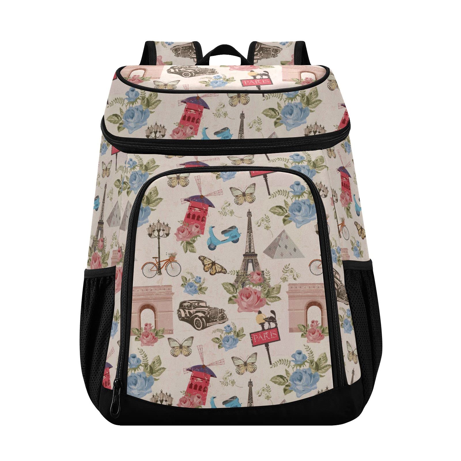 Notas musicales - Mochila térmica con diseño de estrellas blancas y negras, bolsa de almuerzo aislada, mochila de gran capacidad para mujeres y hombres, camping, senderismo, playa, picnic, trabajo, universidad y oficina