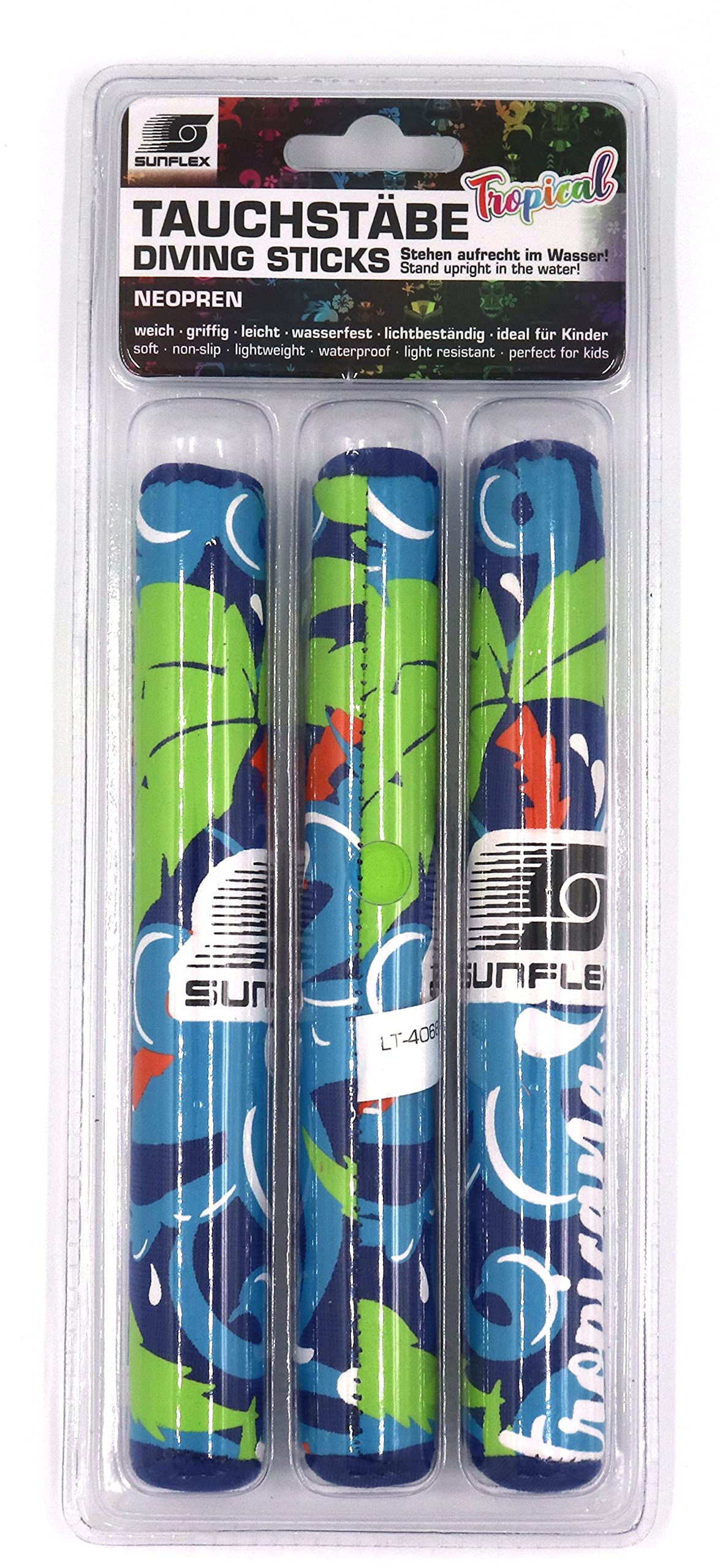Sunflex Tauchbälle Tropical Wave – 3er Set, Weich, Senkrecht Stehend, UV-beständig