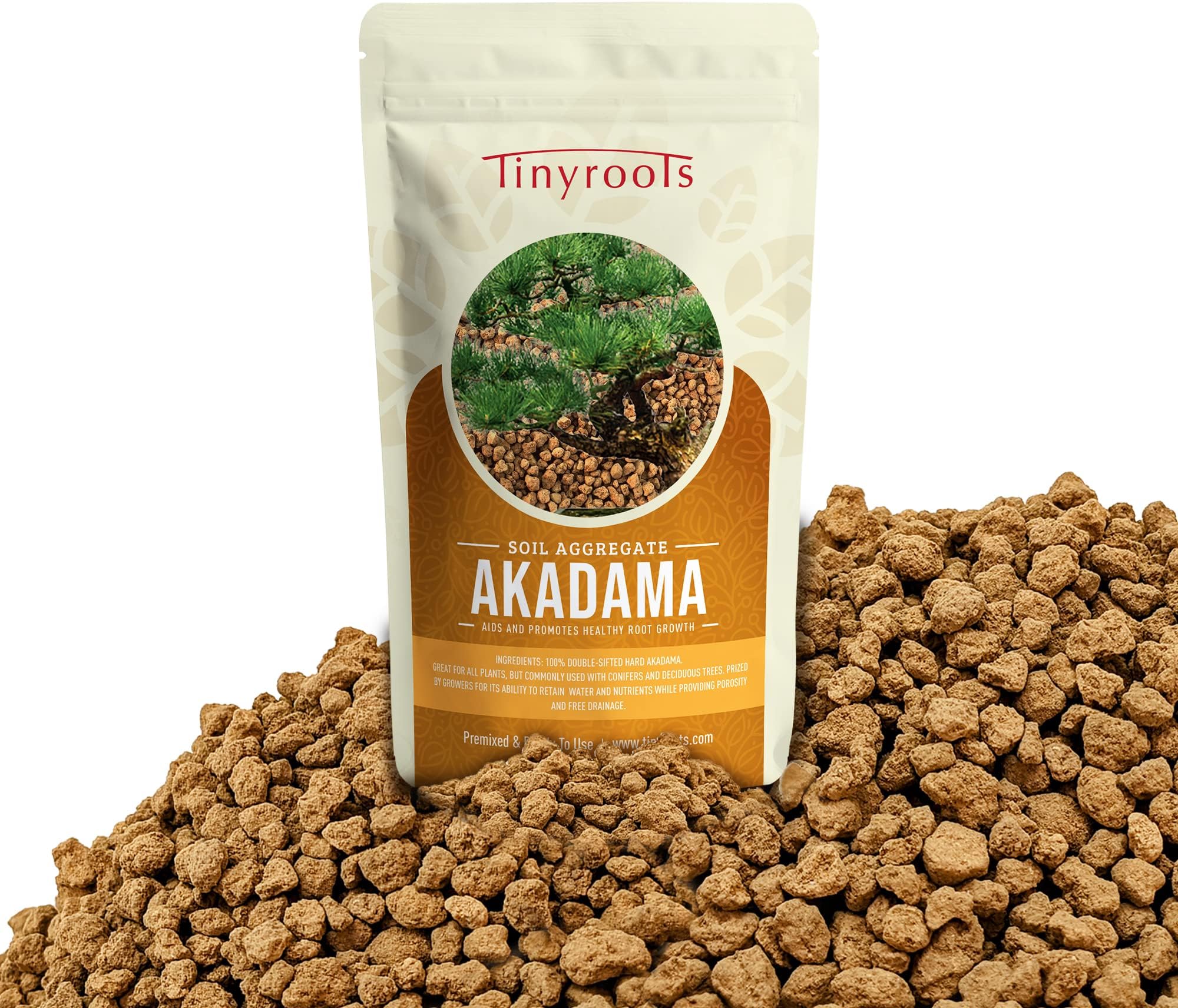 Akadama 2.25qt Bonsai Soil, Sifted Through 1/8 Inch Mesh Then Through 1/16 Mesh, Dust and Small Particles Removed