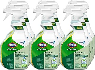 CloroxPro Clorox EcoClean Disinfecting Cleaner Spray Bottle, 32 Fluid Ounces, Pack of 9 (Package May Vary)