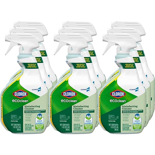 CloroxPro Clorox EcoClean - Botella de spray limpiador desinfectante, 32 onzas líquidas, paquete de 9 (el paquete puede variar)