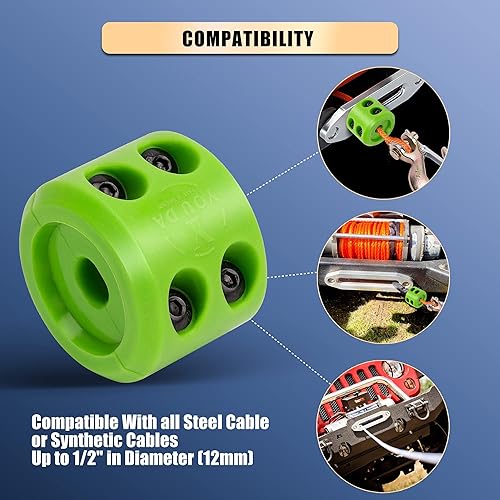 Miniatura 6 de Y YOU DA SAFE & SOUND Tapón de gancho para cable de cabrestante, tapón de goma de silicona protege la cuerda sintética del cabrestante, gancho de