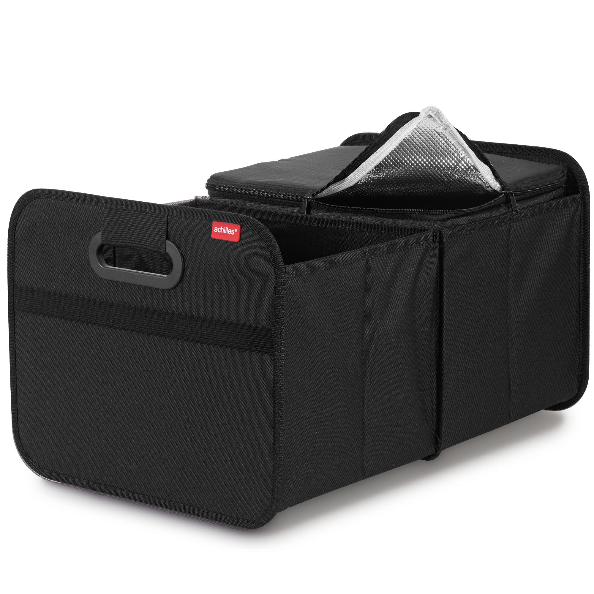 achilles Organizer Bagagliaio Auto con Inserto Refrigerante - 35L Box Refrigerante Pieghevole - Organizer per il Bagagliaio - Borsa Refrigerante - Box Refrigerante Pieghevole - Nero - 50x32x27 cm