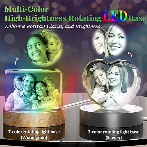 Miniatura 4 de Foto de cristal 3D personalizada, regalos para padre, papá, mamá, ella, mujer, esposa, él, marido, imagen 3D personalizada, cumpleaños, aniversario,