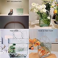 Vista 2 de DUEBEL Jarrones de vidrio para peces, florero hecho a mano con burbujas para decoración de bodas en el hogar, florero transparente con forma de bolso
