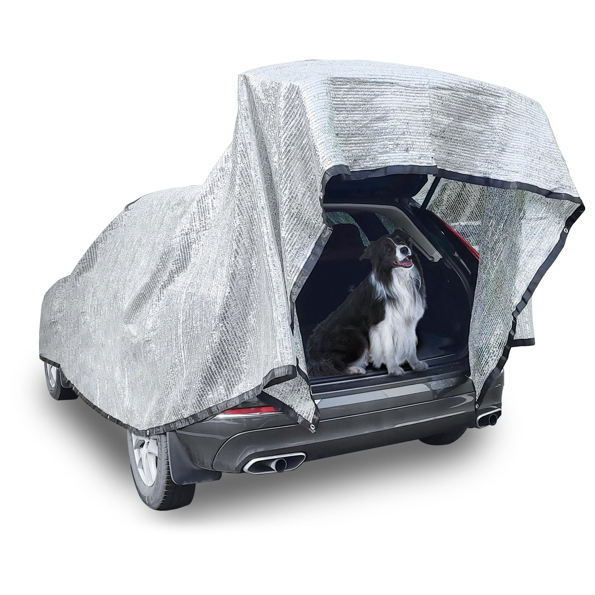 Hook Schattennetz Auto Hund 4x6m – UV Schutz Alunetz mit Ösen – Luftdurchlässige Aludecke für Auto, Hundebox, Camping, Garten & Wohnmobil.