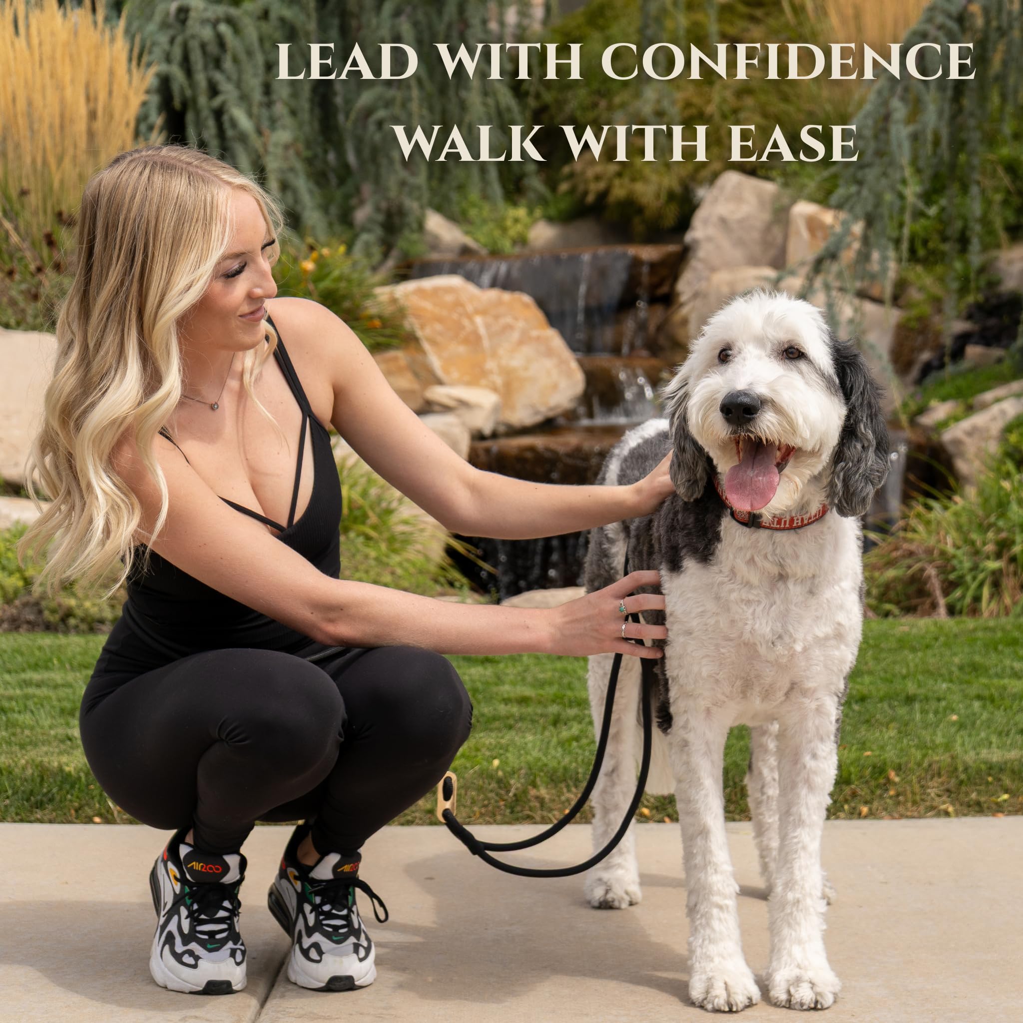 Correa de perro manos libres sin tirones, correa de entrenamiento ajustable duradera para perros, correa de actividad al aire libre Calm Command para razas activas de estilo de vida de