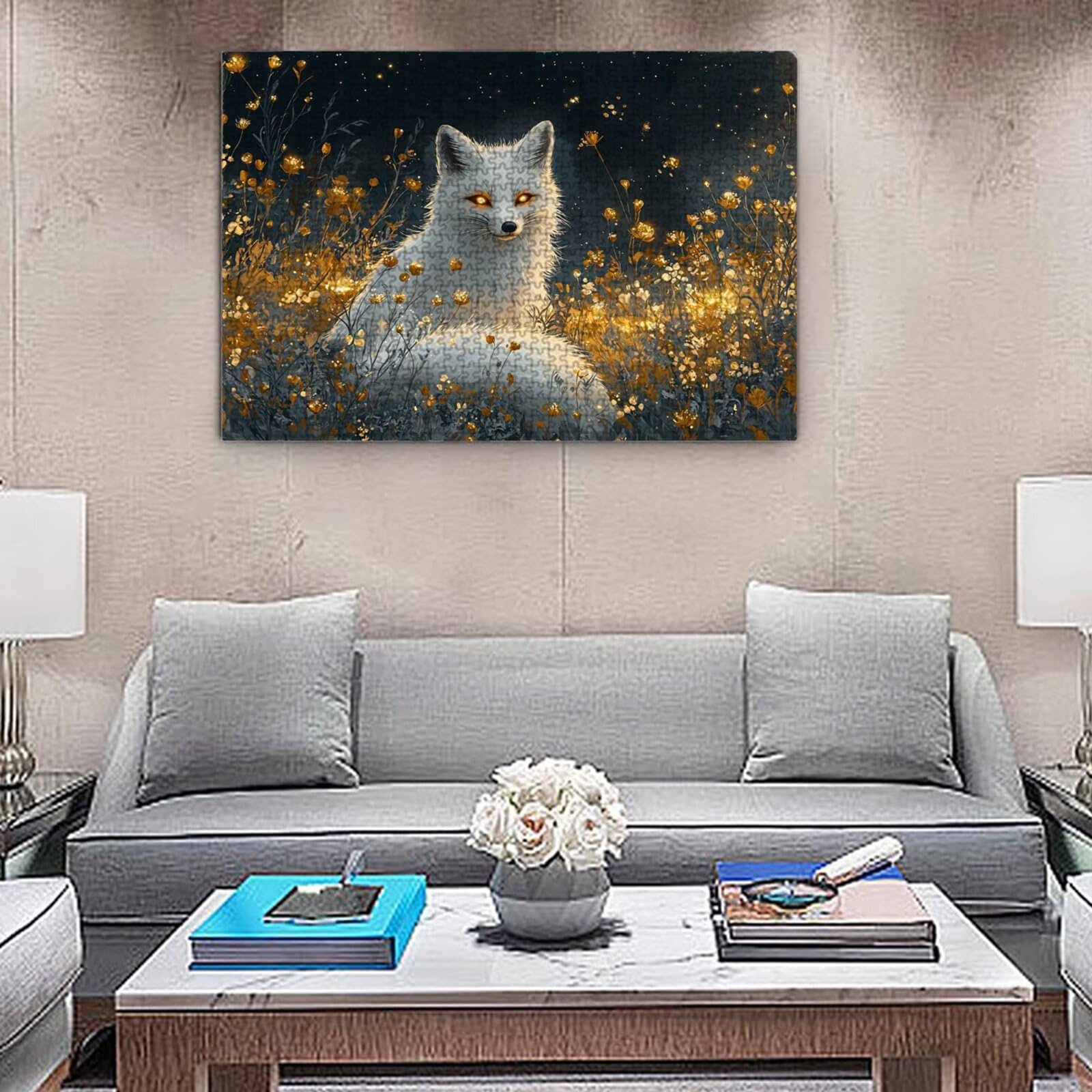 Jigsaw Puzzle, 6000 Pezzi Puzzle Classici, Bianco Puzzle Rilassamento Intelligence, Mpossibile Difficile Puzzles impegnativo per adulti Puzzles per Gioco Familiare, Regalo per Amore Amico Volpe K0F136
