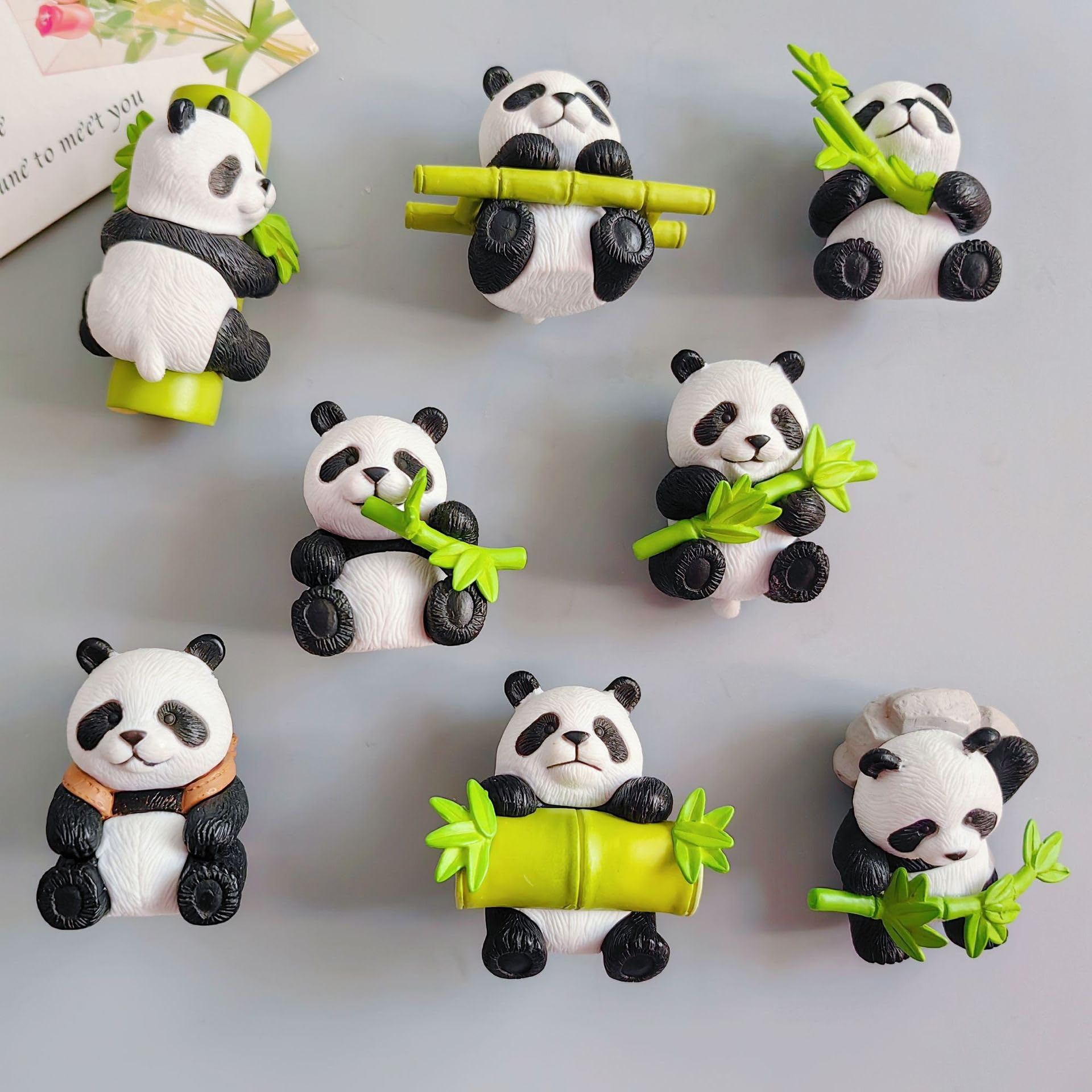 Lot De 8 Figurines Pandas En Résine – 3-5 Cm – Déco Gâteau, Mini Jardin, Bureau – Cadeau Fan
