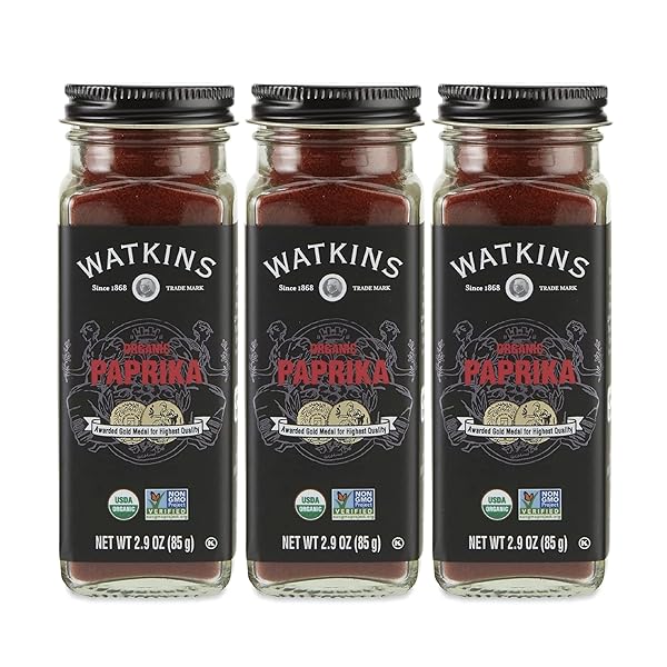 Watkins Gourmet Organic Spice Jar, Paprika, 2.9 Ounce Jar, 3 Count