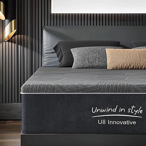 Miniatura 3 de Colchón King de 10 pulgadas, colchón de espuma viscoelástica multicapa, firmeza media con infusión de carbón de bambú y té verde