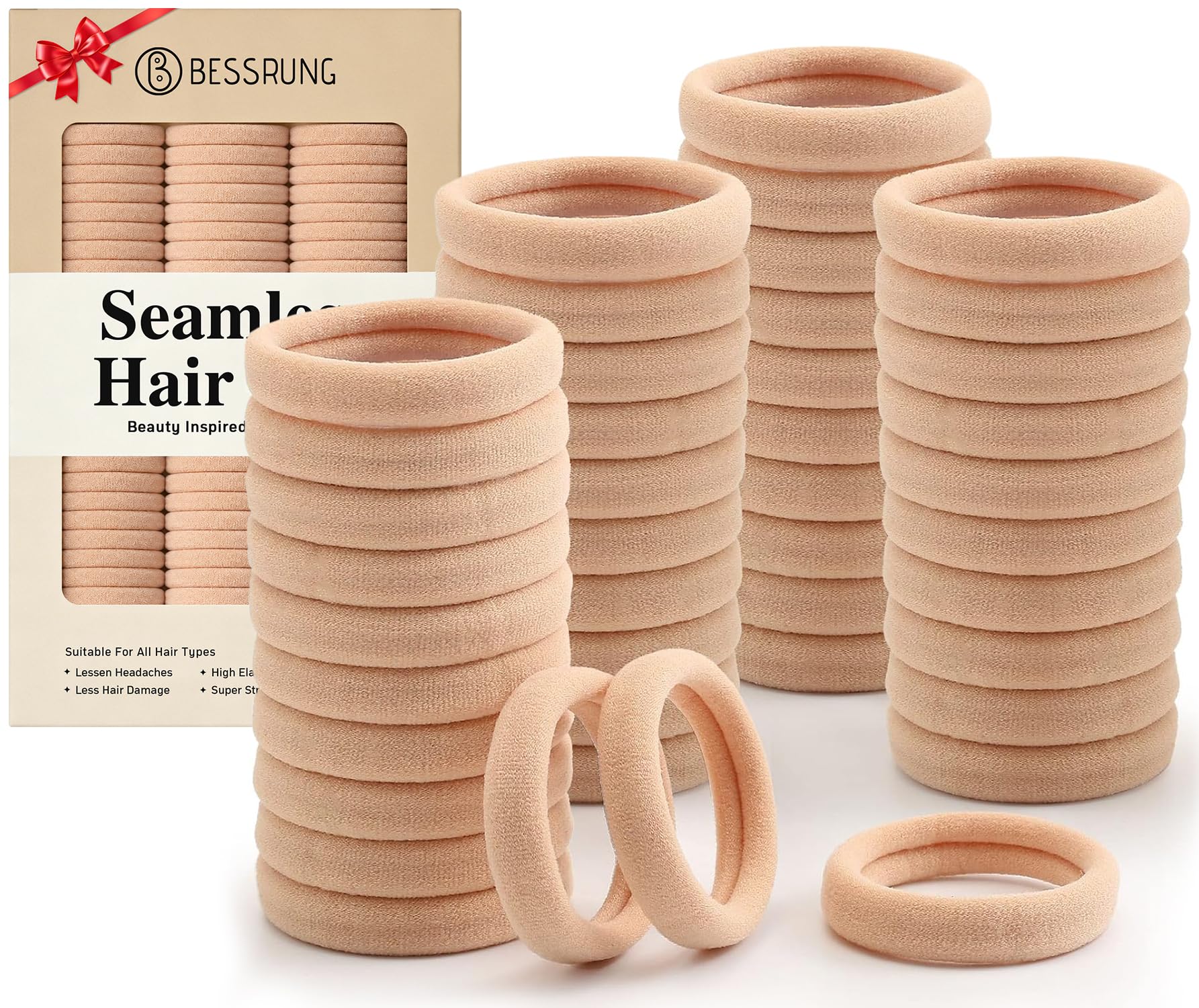 Black Seamless Hair Ties - 100 Pack -24