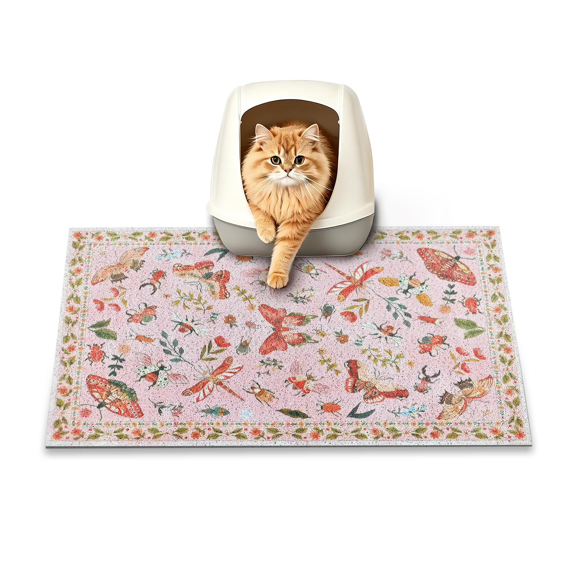 YOSEPATI Cat Litter Mat, 60x40cm Small Litter Mat,Cute Decor Kitty Box Mats