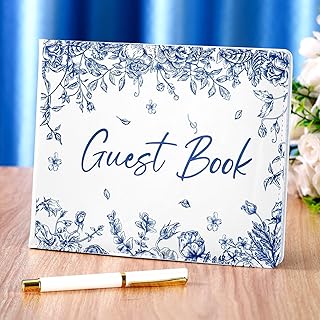 Panelee Wedding Guest Book with Pen Set Elegant Guest Sign in Books Bridal Shower