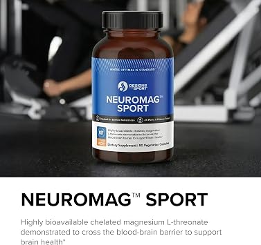 Designs for Sport NeuroMag - Supports Brain Health & Function* - With Magtein Magnesium L-Threonate - Vegetarian - 90 Capsules, 30 Servings