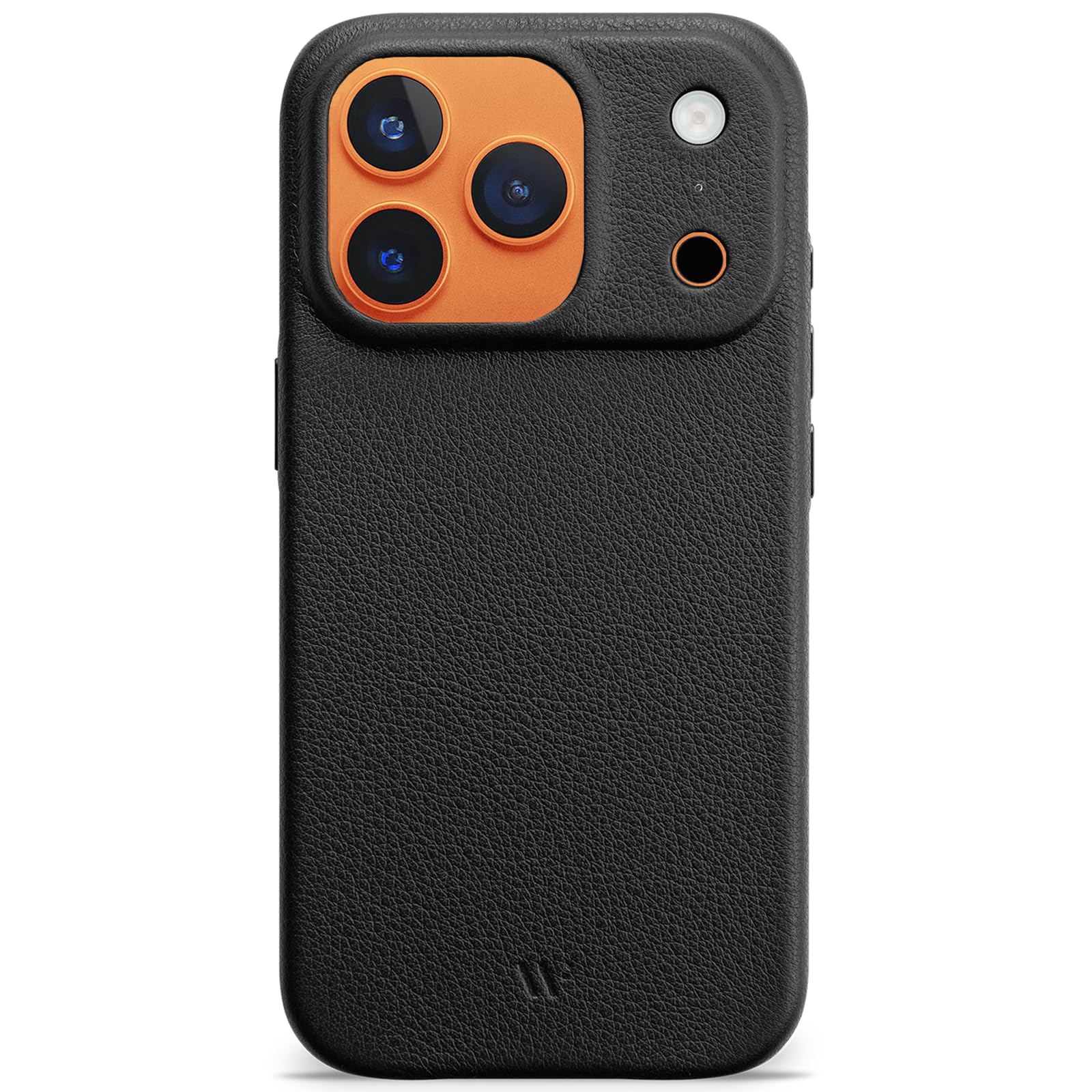 WIIUKA Étui pour iPhone 17 Pro, cuir fabriqué en Allemagne, étui en cuir ultra fin, étui premium, Qi, skiin, Noir