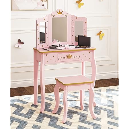 childs vanity table with mirror
