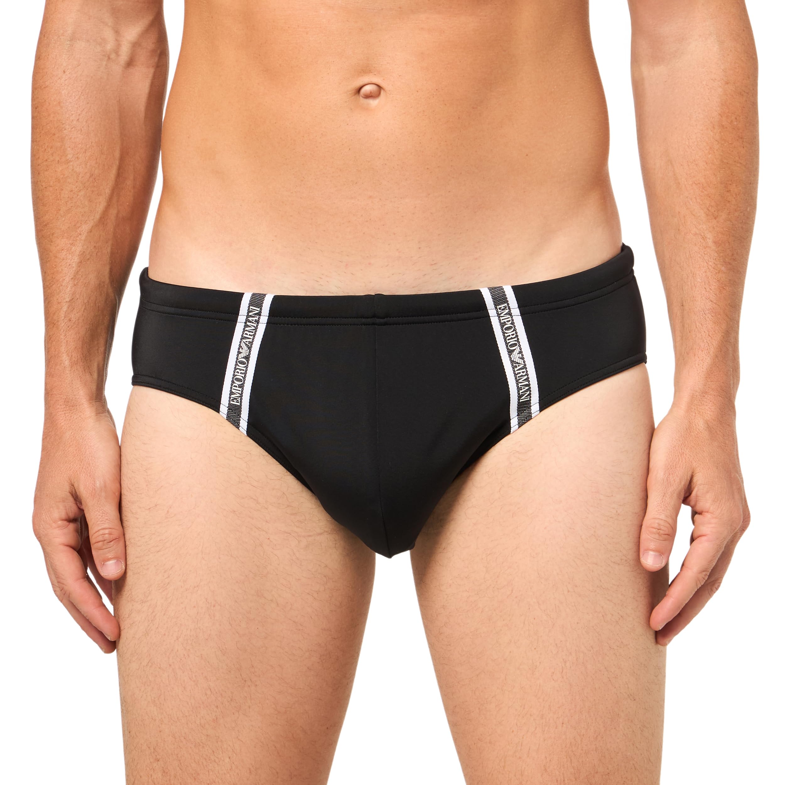 Emporio Armani Herren Schwarz Klassische -Badehose Mit Logo-Tape, Xxl