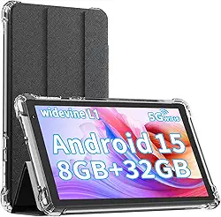 Tablet Android 15 com capa, 7 polegadas, 8 GB de RAM + 32 GB de ROM/computador expansível de 1 TB, tablets com câmera de 5 MP, processador quad-core de 1,6 GHz, bateria de 3000 mAH, tablet PC