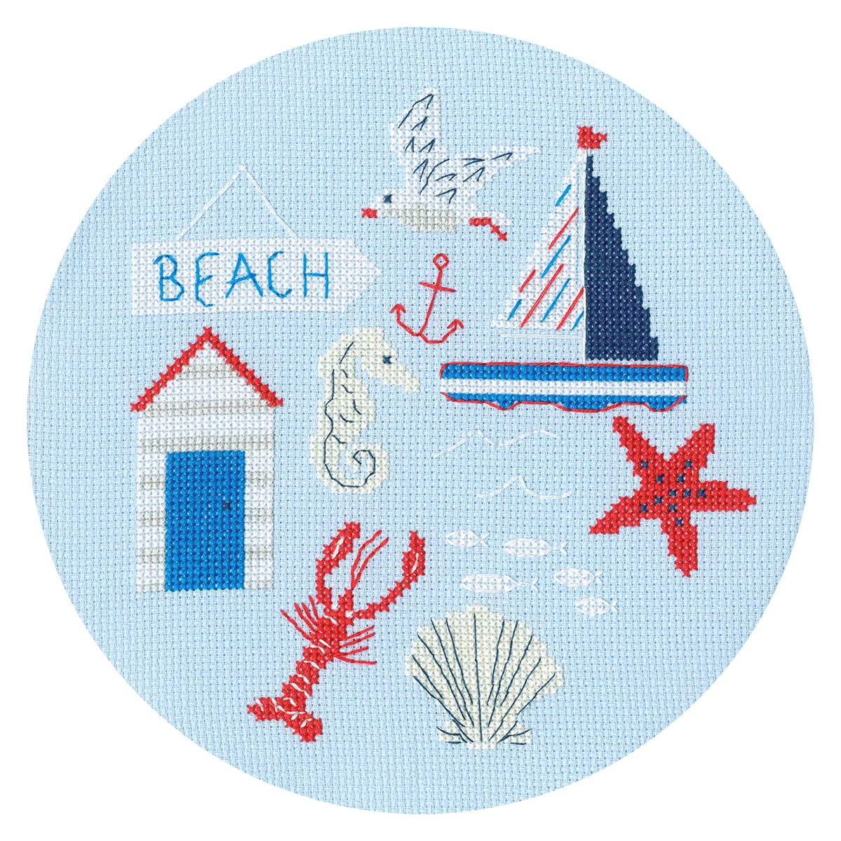 Bothy ThreadsCross Stitch Kit - Sew Easy: Beach (Hoop not Included)