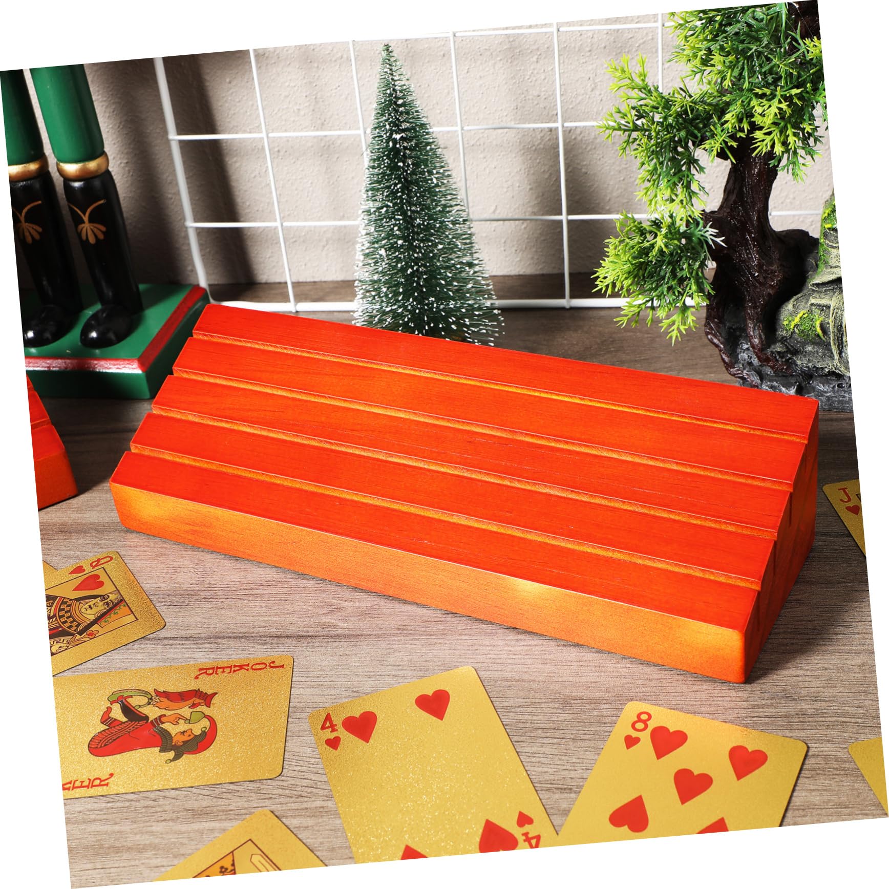 4pezzi Carte Da Gioco in Legno Base in Legno Carte Da Tavolo Adatto Per Giochi Bridge e Feste