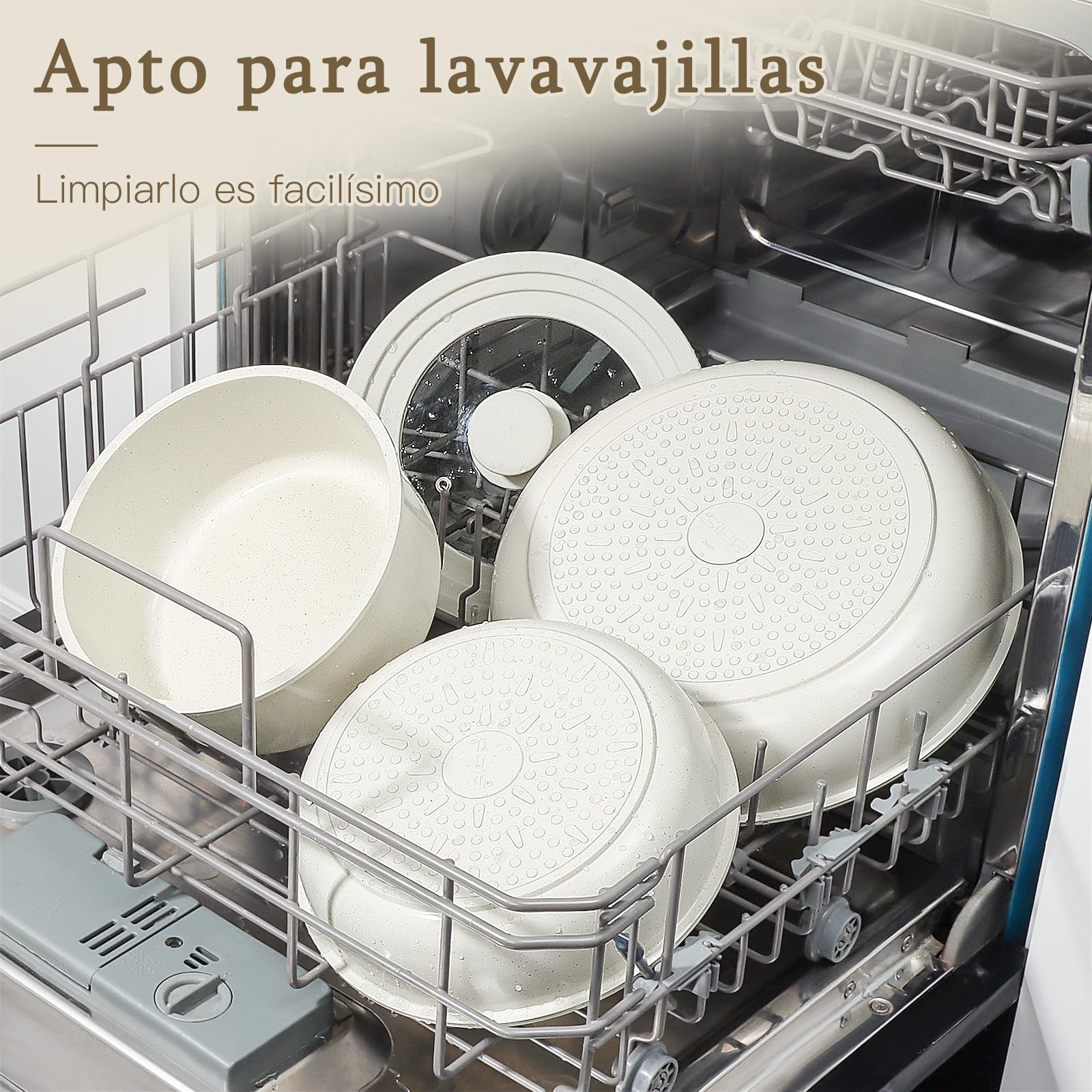 GiPP Juego de Sartenes y Cacerolas con Revestimiento Cerámico Antiadherente - Juego de 15 Piezas con Asas Desmontables, Sin Sustancias Tóxicas, Apto Para Inducción, Horno y Lavavajillas