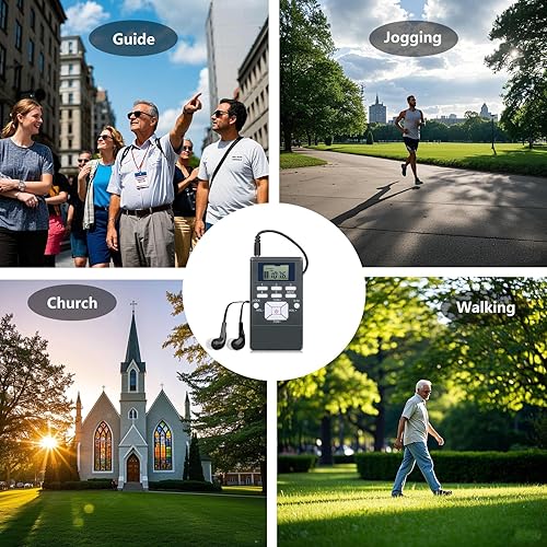 Miniatura 8 de Radio FM portátil, batería AAA, mini estéreo DSP personal con auriculares, llave de bloqueo, ideal para caminar, trotar, ir a la iglesia, guía