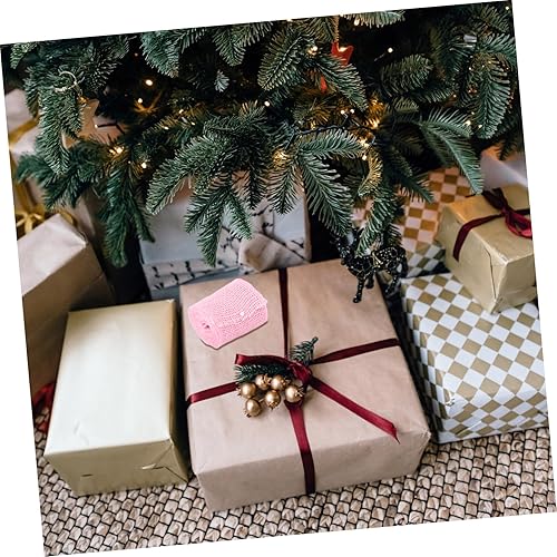 Miniatura 7 de NOLITOY 2 unidades de decoración de Navidad Surandwrap Wraps Rollo de cinta de yute de arpillera listones para manualidades Decoración rosa Cintas