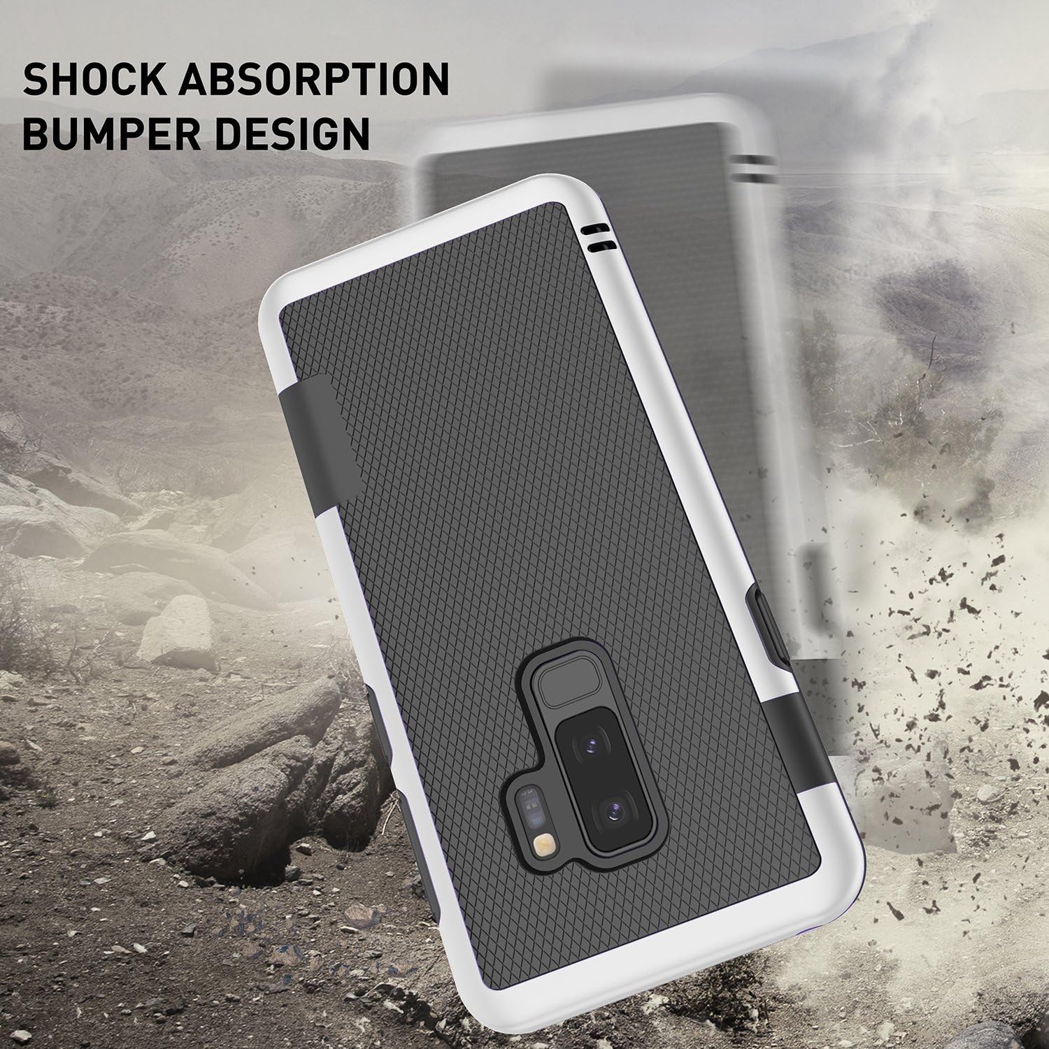 Galaxy S9 Plus Case, S9 Plus Cover, TILL(TM) Ultra Slim 3 Color Hybrid Impact Anti-Slip Shockproof Soft TPU Hard PC Bumper Extra Front Raised Lip Case Cover for Samsung Galaxy S9 Plus G965U [Black]