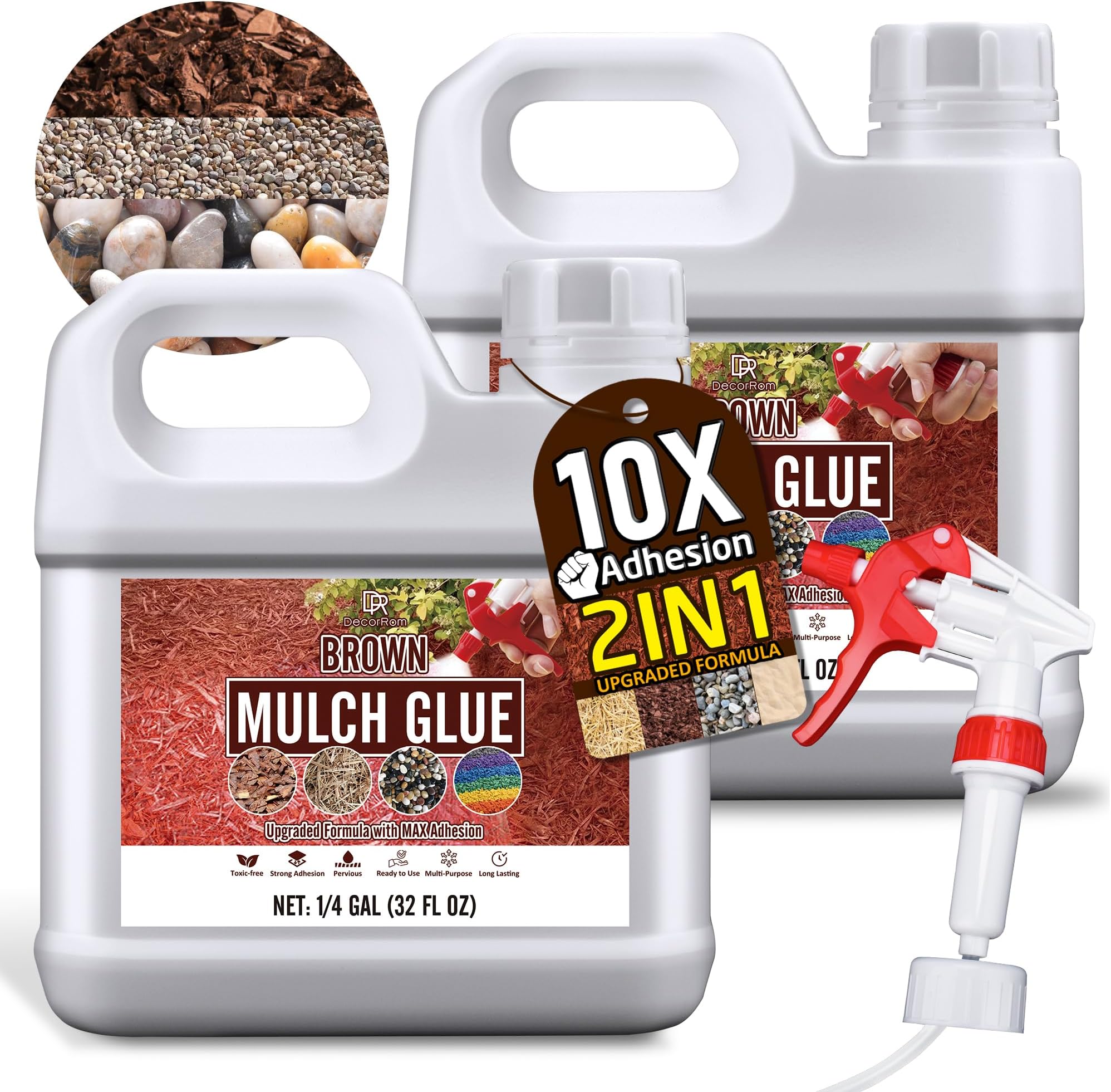 Mulch Glue 0.5 Gallon Brown Mulch Dye & Glue Landscape
