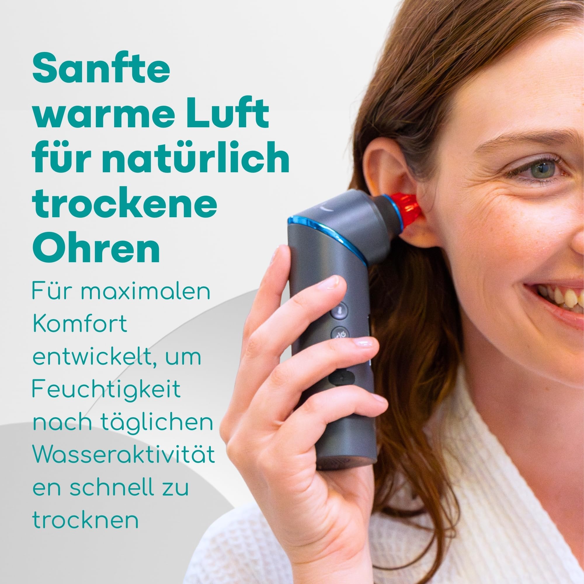 Medi Grade Ohrentrockner mit Rotlicht und einstellbarer Temperatur, USB-C