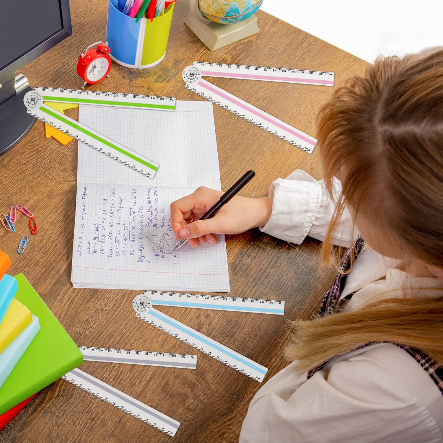 3 Stuks Opvouwbare Liniaal, 30 Cm Opvouwbare Liniaal Transparante Rechte Liniaal Flexibele Geometrische Liniaal Met Gradenboog Voor Thuiskantoor