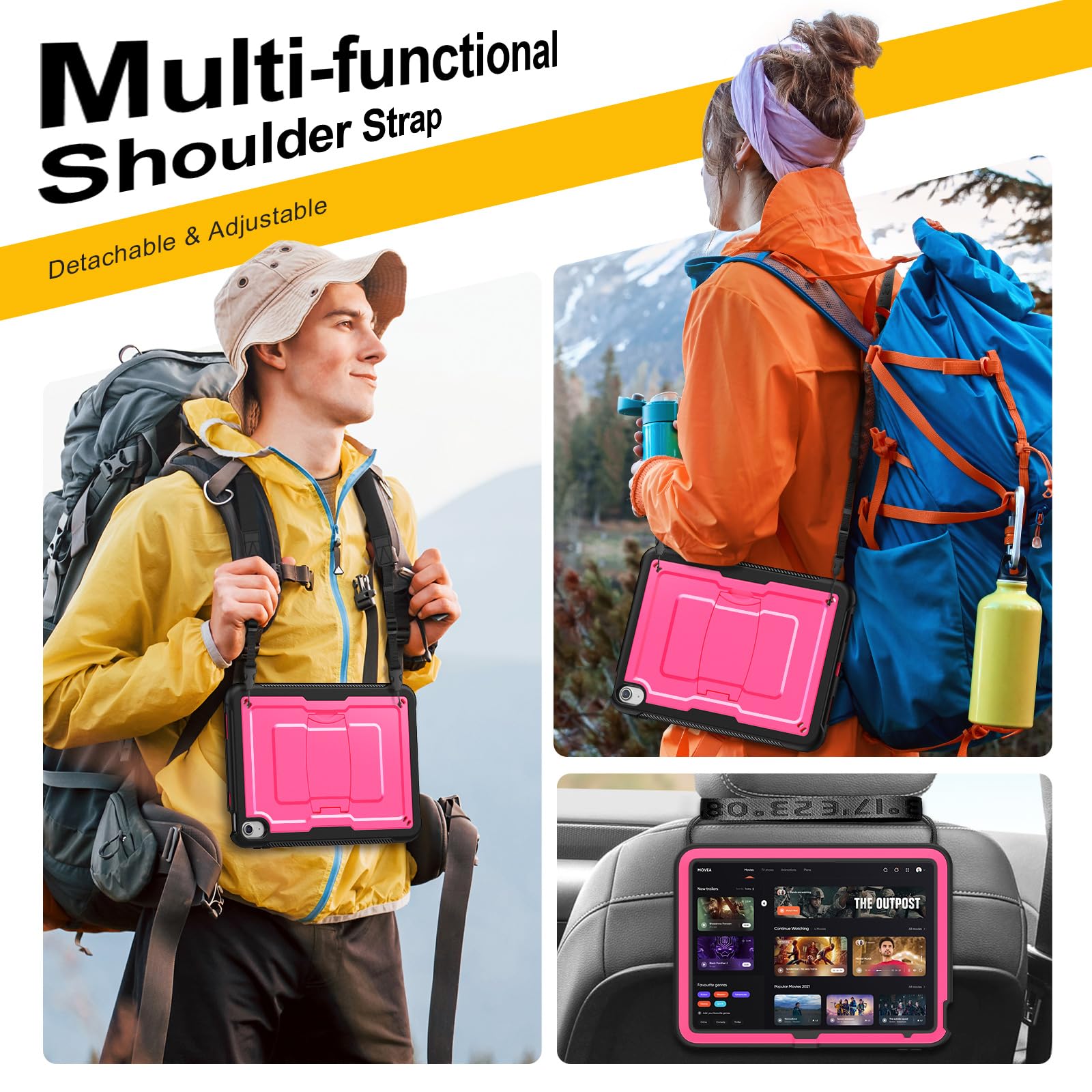 Coque IPad 11e Génération 11" (2025) & 10e Génération 10,9" (2022) - Anti-choc Avec Support, Rose