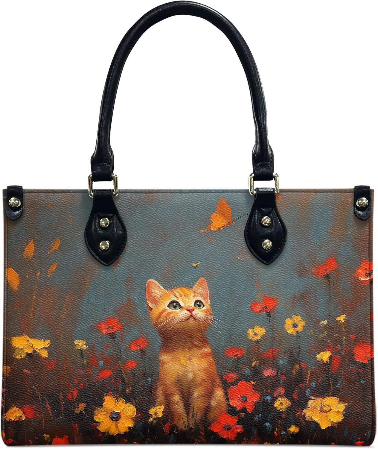 Cat Leather Bags, Gifts for Cat Lovers, Cats Leather Purse, Bag for Women, Handbag, Shoulder Travel, Work Bag