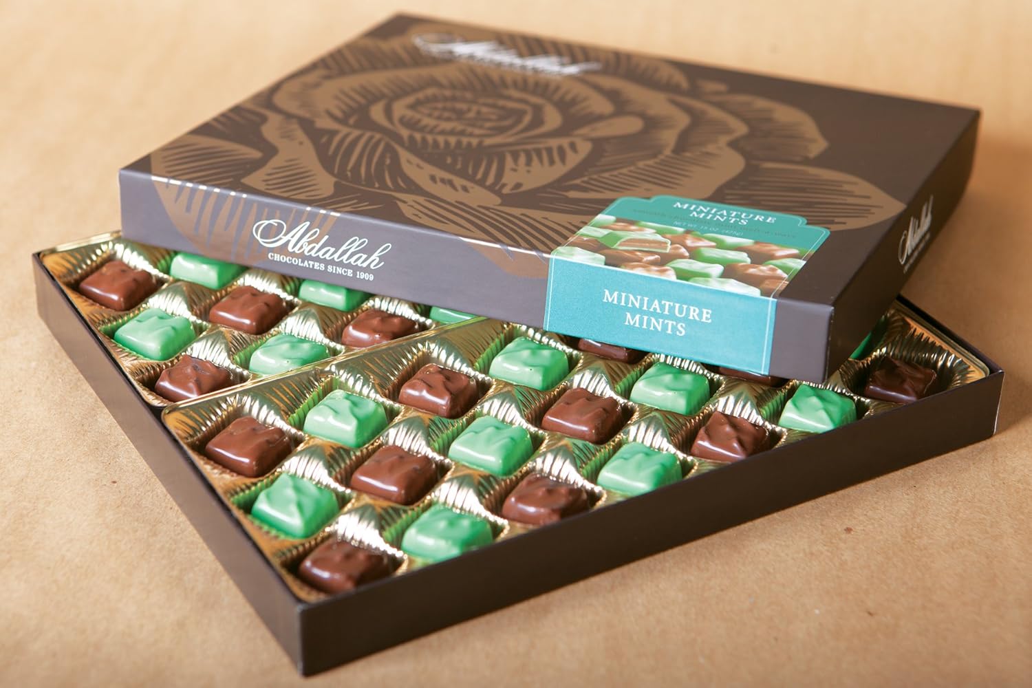 Abdallah Chocolates Mini Mints, Green & Chocolate 15 oz.