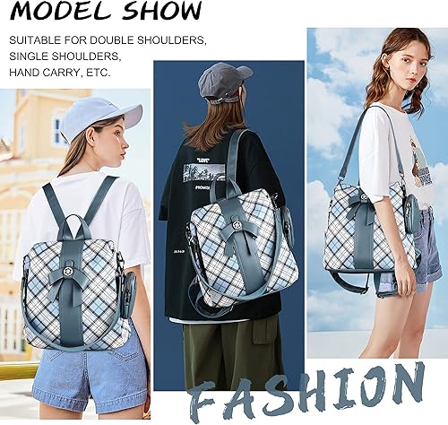 Miniatura 6 de Mochila para mujer, mochila de moda, monederos de piel sintética, mochila antirrobo, bolso de hombro