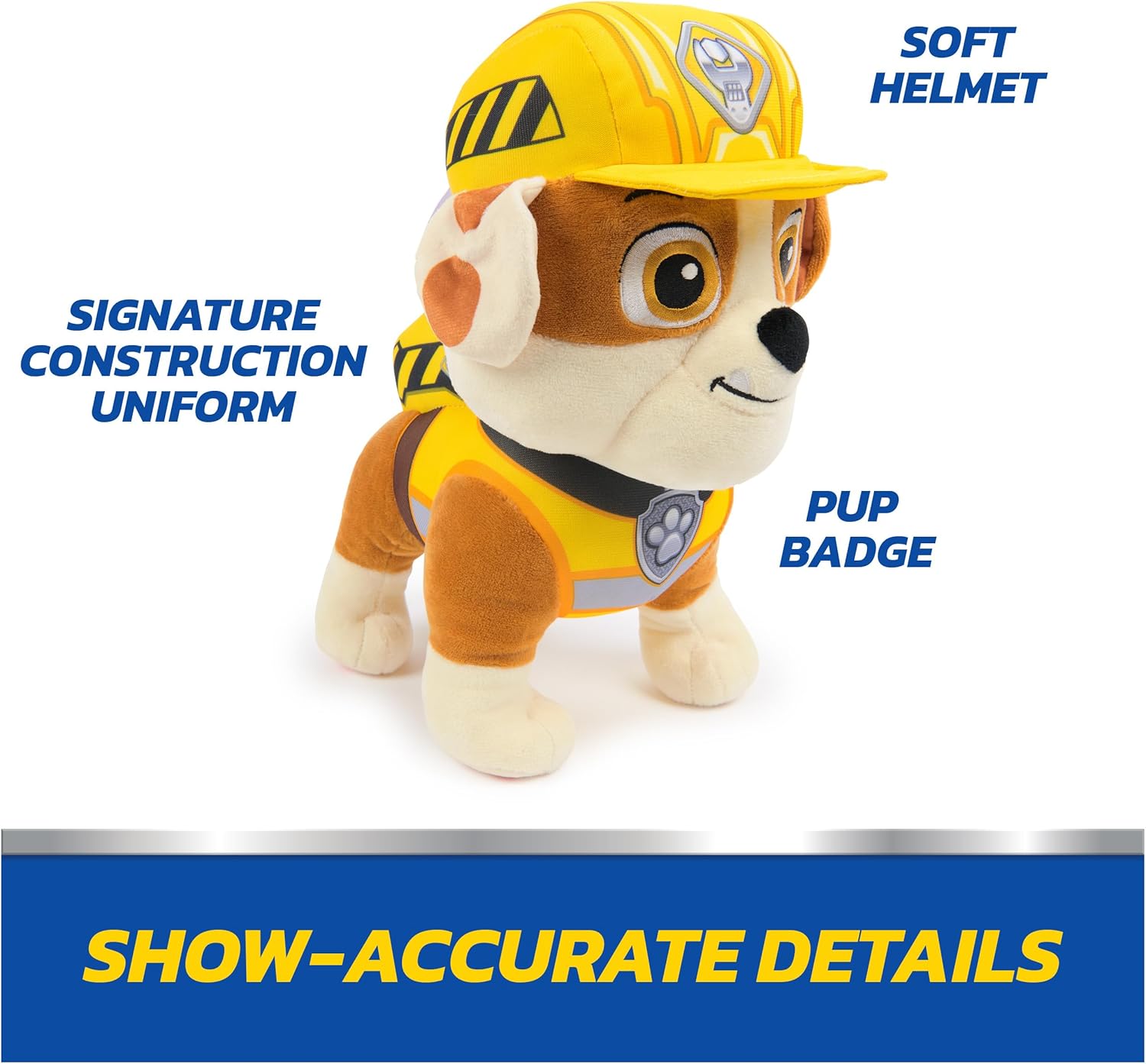 Rubble and Crew Rumbling Rubble Plush Toy, Interactive Sensory Toy, Dog Stuffed Animal, Kids Toys for Boys & Girls Ages 3 and Up, 12”