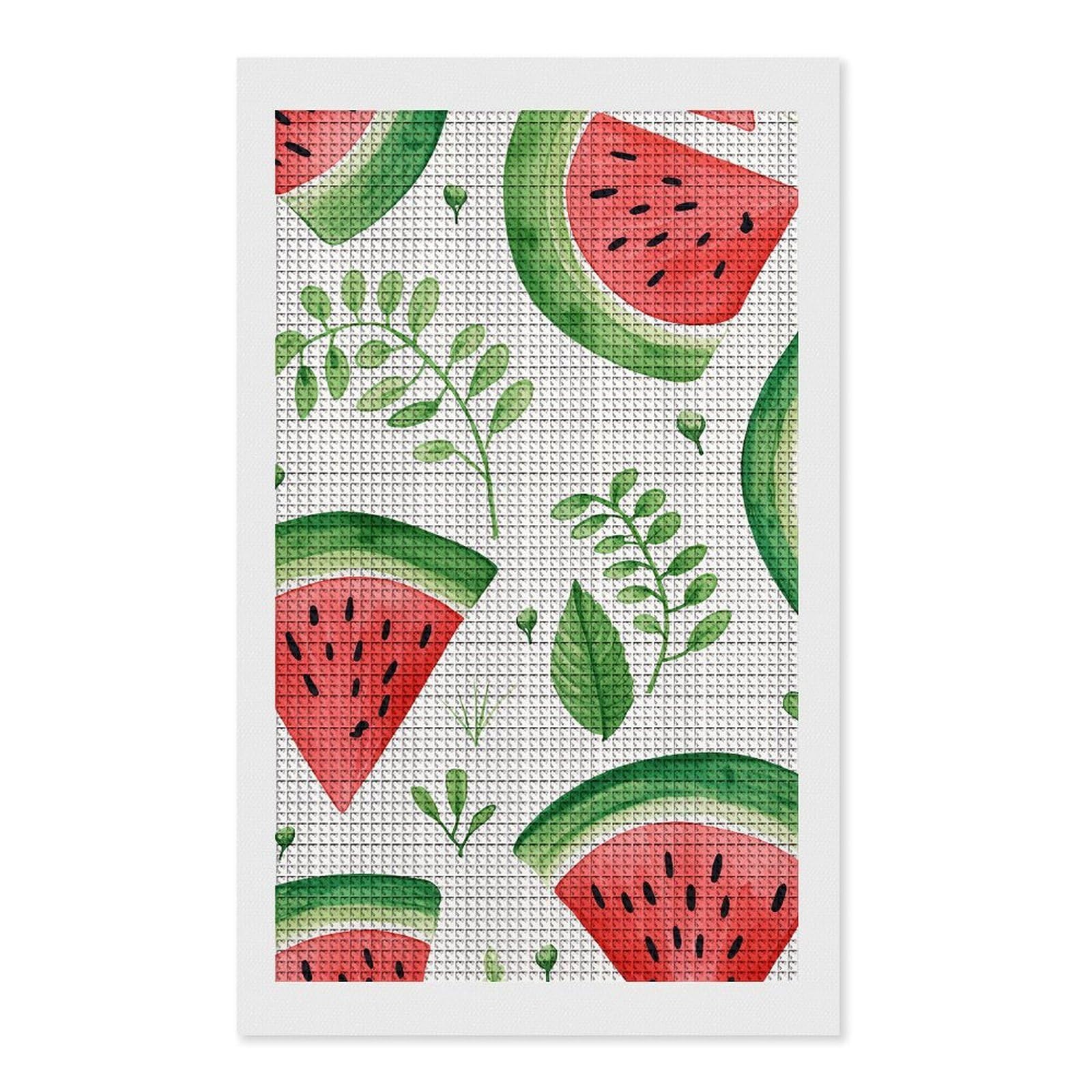 Watermelon Pattern Diamond Art Kits for Adults, DIY 5D Diamonds Painting Kits for Beginner, Round Full Drill Diamond Dots Painting, 12"x20" Diamonds Pictures Gem Art and Crafts Wall Decor