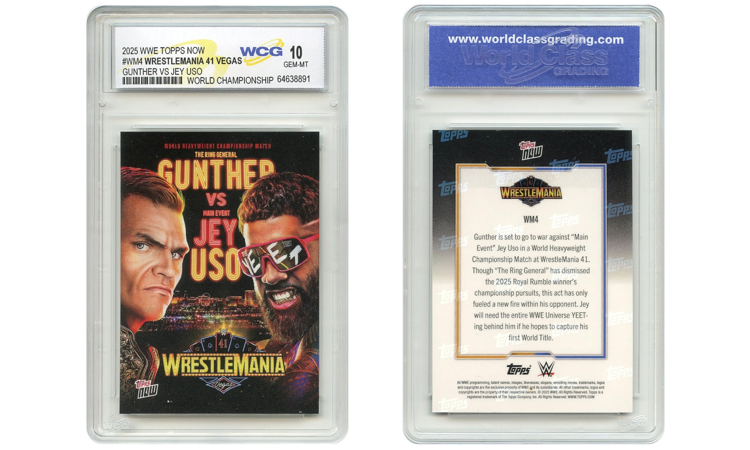 Amazon.com: 2025 WWE Topps Gunther vs JEY USO Wrestlemania 41