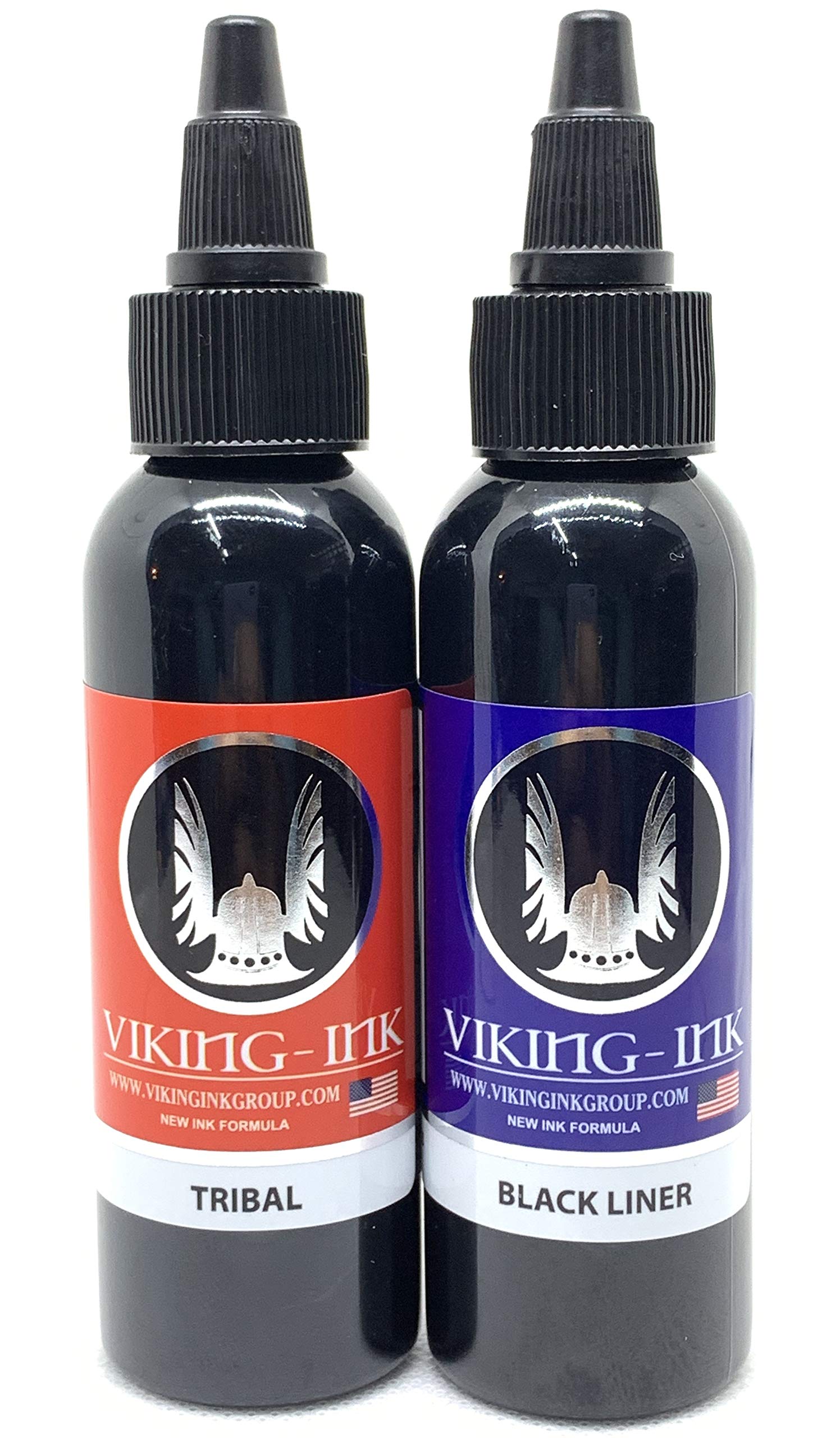 Tinta para tatuaje - KIT BLACK LINER + BLACK TRIBAL 1oz (30ml) - VIKING INK USA