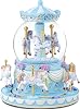 Carousel Music Box Birthday Gift for Girls, Blue Carousel Horse Snow Globe Wife Girlfriend Daughter Mom Son, Anniversary Mother Day with Lights Play You Are My Sunshine