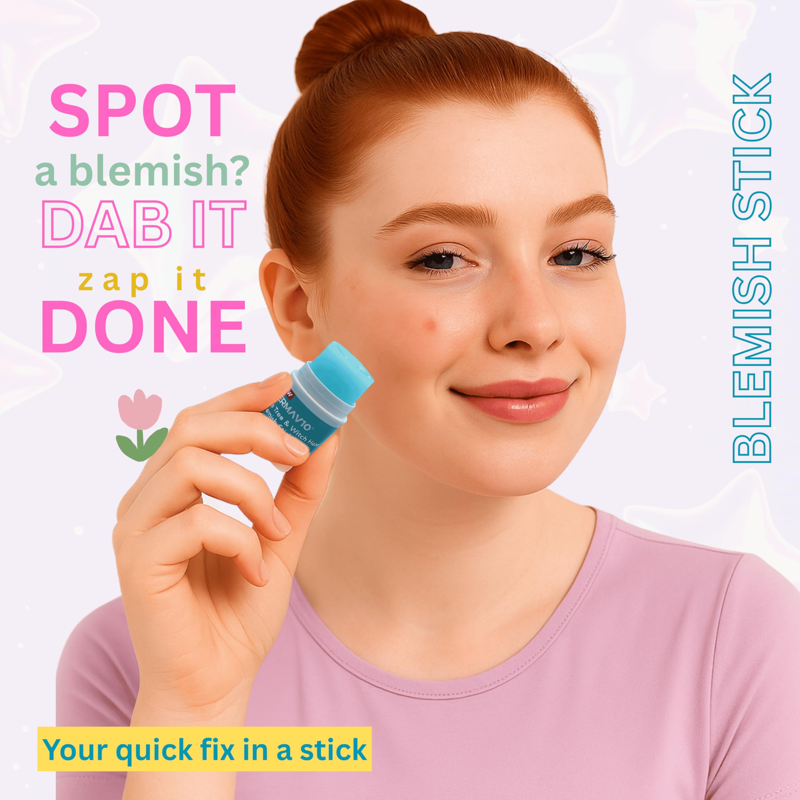 Spot Care Skincare Kit - 4-Piece Gift Set including Pimple Patches, Blemish Stick, Ceramide & Charcoal Nose Strips for Women & Teens - Image 4