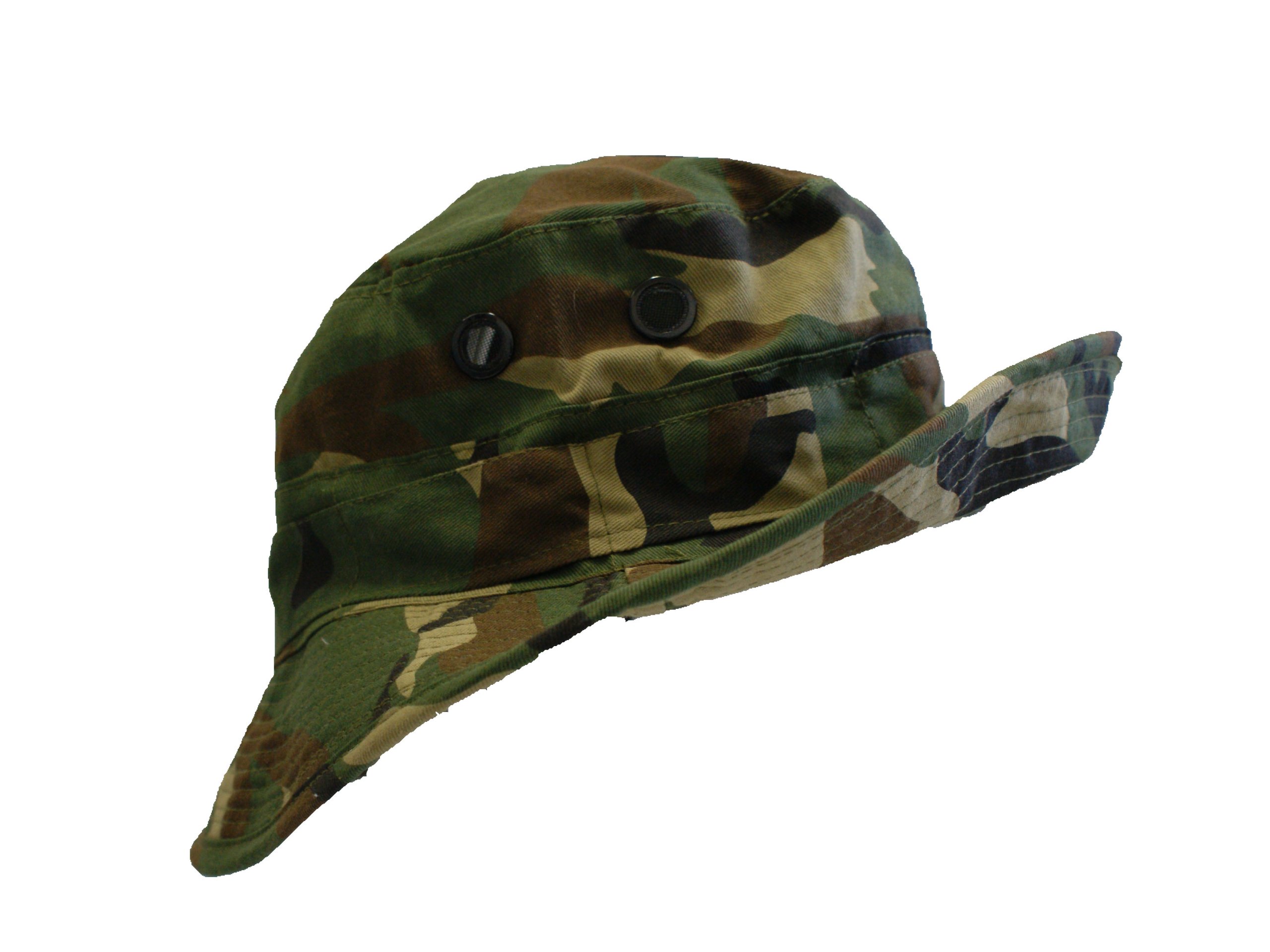 Military Style Bush Hat - Woodland Camo (L)