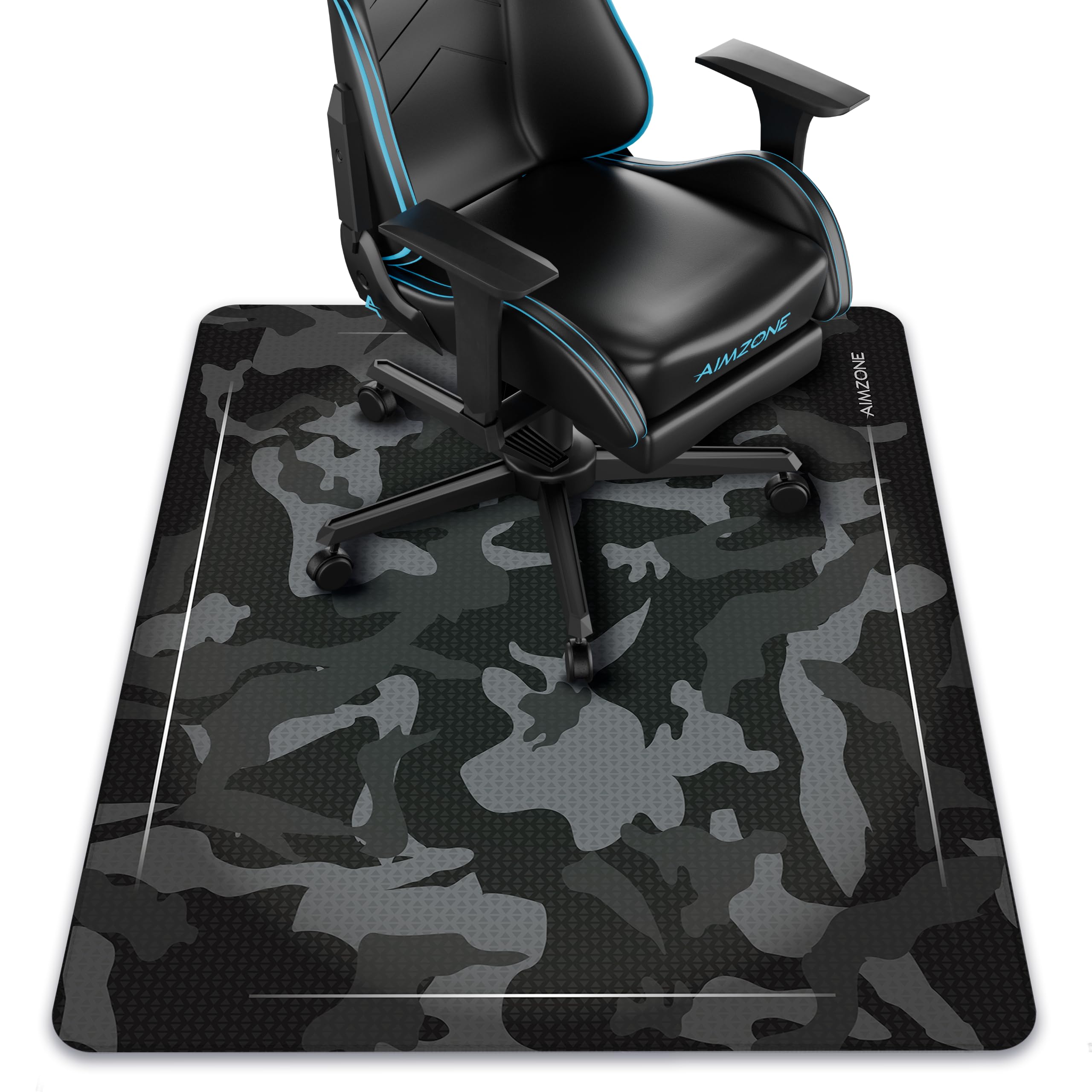 Aimzone Gaming Chair Mat for Hardwood Floors, Large Gaming Desk Floor Mat, Floor Protector, Desk Mat, Game and Play Room Mat, 47.2X39.4In, Non-Slip, Durable Stitched Edges, Scratch & Water-Resistant